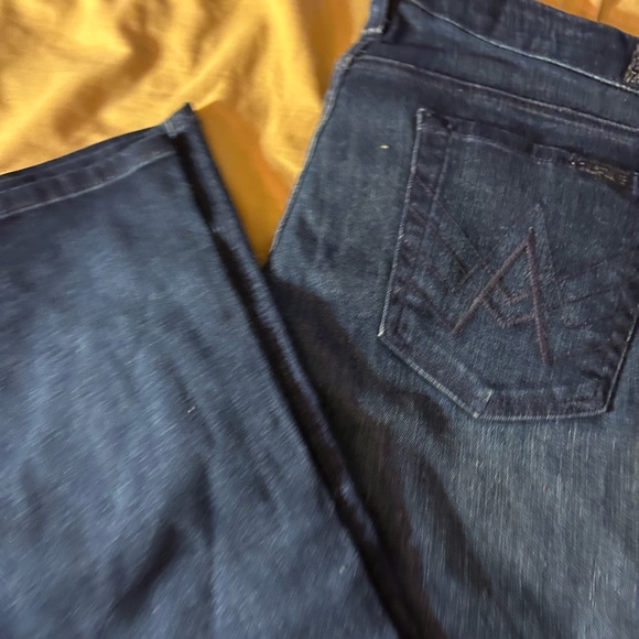 7 for all man kind jeans size 31 new black label dark blue indigo - Picture 8 of 16